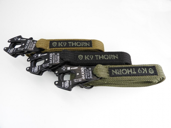 K9 Thorn Doppelgriffleine mit Kong-Frog-Karabiner, schwarz, XL