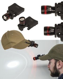 Mil-tec LED CREE Stirnlampe für eine Kappe, schwarz