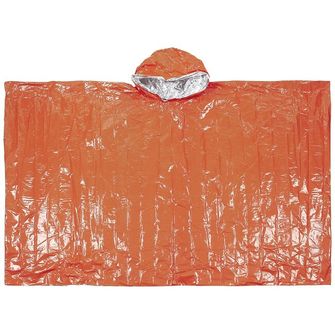 Fox Outdoor Notfallponcho, einseitig aluminiumbeschichtet, orange