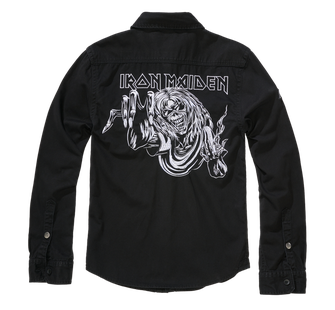 Brandit Iron Maiden Vintage Langarmhemd Eddy, schwarz