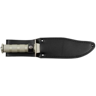 Fox Outdoor Survival-Messer, silber, Aluminium-Griff, mit Scheide