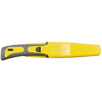 Fox Outdoor Tauchermesser, gelb-schwarz, Gummigriff, mit Scheide