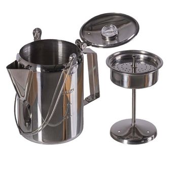 Mil-tec Edelstahl-Wasserkocher mit Perkolator, 1,3 l