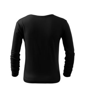 Malfini Fit-T LS Kinder-Langarm-T-Shirt, schwarz
