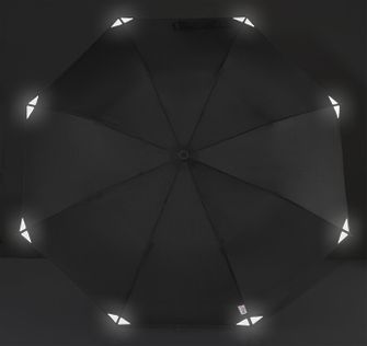 EuroSchirm teleScope freihändig UV-Teleskop-Trekkingschirm mit Rucksackbefestigung, schwarz reflektierend