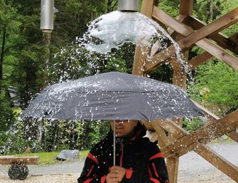 Origin Outdoors Wind-Trek Windproof Compact Regenschirm mit Glasfaserstäben und Teflonbeschichtung L schwarz