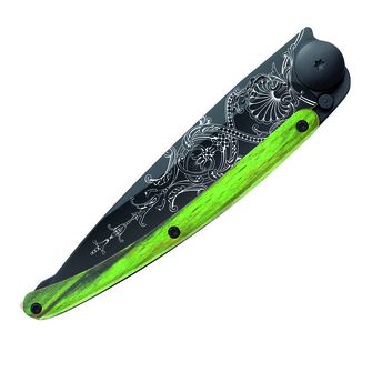 Deejo-Schließmesser Black Tattoo Green Buche Versailles