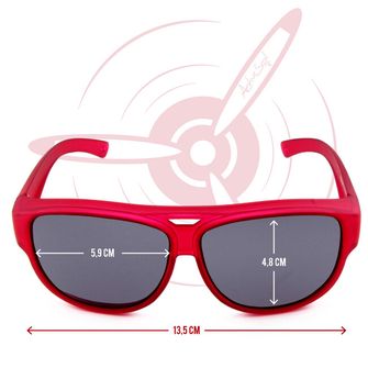 ActiveSol El Aviador Fitover-Child polarisierte Sonnenbrille, rot