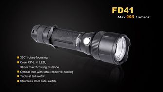 Fenix taktische LED-Taschenlampe FD41zoom, 900 Lumen