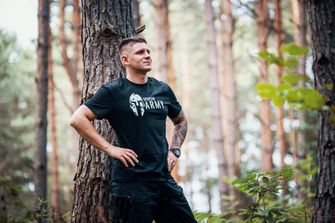 DRAGOWA Kurz-T-Shirt spartan army, schwarz 160g/m2