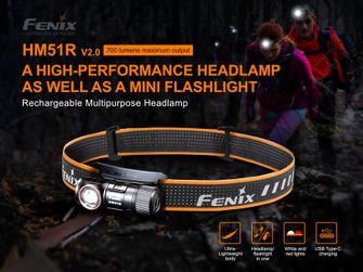 Aufladbare Stirnlampe Fenix HM51R Ruby V2.0