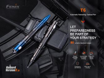 Taktischer Stift Fenix T6 mit Led-Leuchte, blau