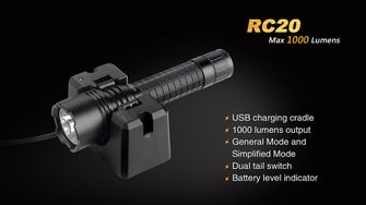 Wiederaufladbare Taschenlampe Fenix RC20, 1000 Lumen