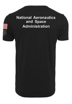 NASA Herren-T-Shirt Insignia Logo Flag, schwarz