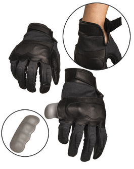 Mil-tec taktische Handschuhe Leder/Kevlar, schwarz