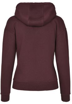 Urban Classics Damensweatshirt mit Kapuze,  burgund