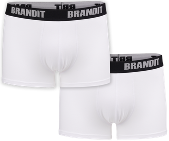 Brandit Boxershorts mit Logo 2tlg., weiß-weiß