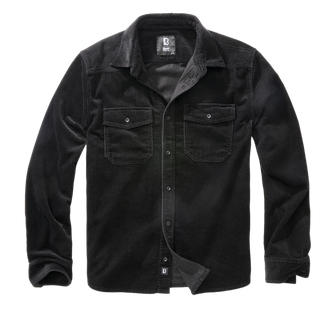 Brandit Corduroy Classic Langarmhemd, schwarz