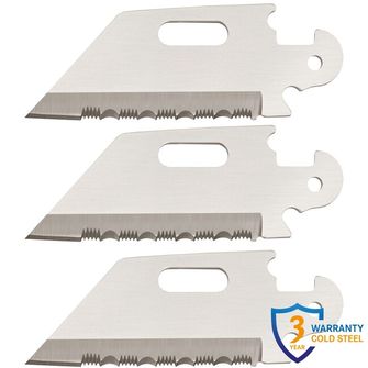 Cold Steel Click N Cut Schließmesser (3er-Pack Utility Klingen mit Wellenschliff)