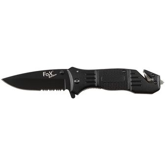 Fox Outdoor Messer Jack einhändig, schwarz, Metallgriff