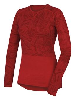 Husky Merino Thermounterwäsche Damen Langarm T-Shirt Rot