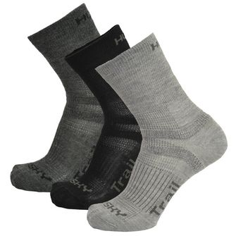 HUSKY Trail 3er Pack Socken, schwarz/anthrazit/hellgrau