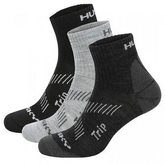 HUSKY Trip Socken 3er-Pack, schwarz/hellgrau/dunkelgrau