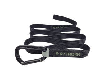 K9 Thorn Leine mit Petzl-Karabiner, schwarz, XL