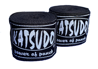 Katsudo Boxbandagen elastisch 450 cm, schwarz