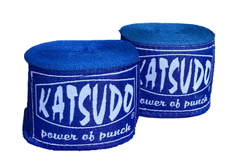 Katsudo Boxbandagen elastisch 450 cm, blau