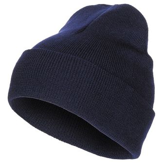 MFH Mütze, 100% Wolle, Feinstrick, blau