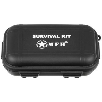 MFH Survival-Kit, klein, 22 Teile, schwarz