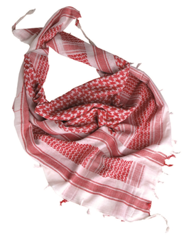 Mil-tec Arafat-Halstuch weiß-rot, 110 x 110cm