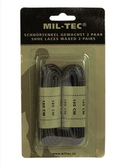 Mil-Tec Co Schnürsenkel gewachst, schwarz 140 cm