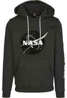 NASA Southpole Insignia Logo Herrensweatshirt mit Kapuze, charcoal