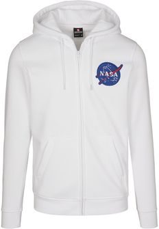 HEATHERGREY - NASA Southpole Herrensweatshirt mit Reißverschluss und Kapuze, weiß