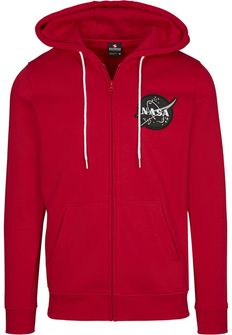 HEATHERGREY - NASA Southpole Herrensweatshirt mit Reißverschluss und Kapuze, rot