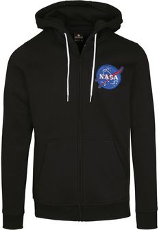 HEATHERGREY - NASA Southpole Herrensweatshirt mit Reißverschluss und Kapuze, schwarz