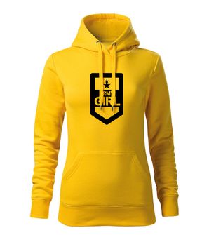 DRAGOWA Damensweatshirt mit Kapuze army girl, gelb 320g/m2