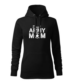 DRAGOWA Damensweatshirt mit Kapuze army mom, schwarz 320g/m2