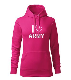 DRAGOWA Damensweatshirt mit Kapuze i love army, rosa 320g/m2