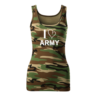 DRAGOWA Damen-Top i love army, Camouflage 180g/m2