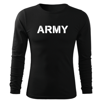 DRAGOWA Fit-T langärmliges T-Shirt army, schwarz 160g/m2