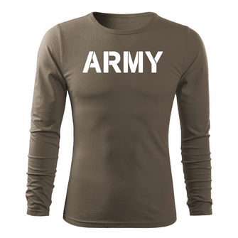 DRAGOWA Fit-T langärmliges T-Shirt army, olivgrün 160g/m2