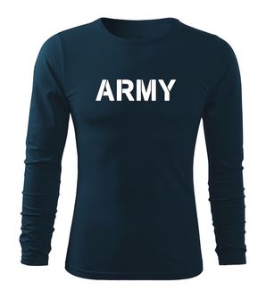 DRAGOWA Fit-T langärmliges T-Shirt army, dunkelblau 160g/m2