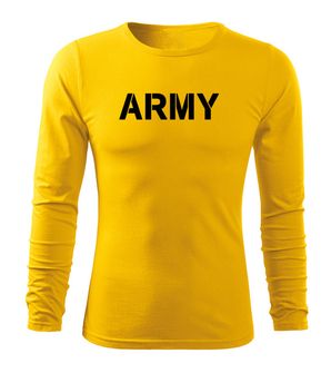 DRAGOWA Fit-T langärmliges T-Shirt army, gelb 160g/m2