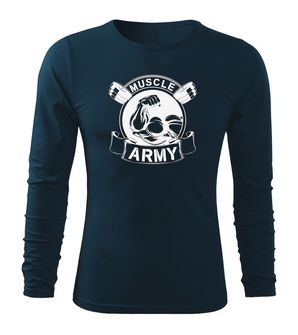 DRAGOWA Fit-T langärmliges T-Shirt muscle army original, dunkelblau 160g/m2