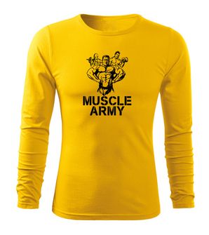 DRAGOWA Fit-T langärmliges T-Shirt muscle army team, gelb 160g/m2