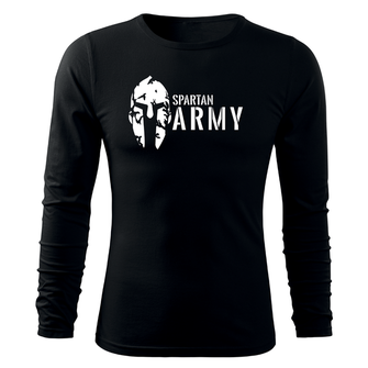 DRAGOWA Fit-T langärmliges T-Shirt spartan army, schwarz 160g/m2