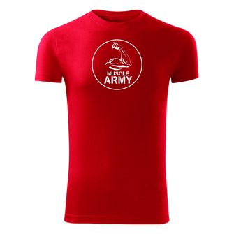 DRAGOWA Fitness-T-Shirt Muscle Army Biceps, rot 180g/m2